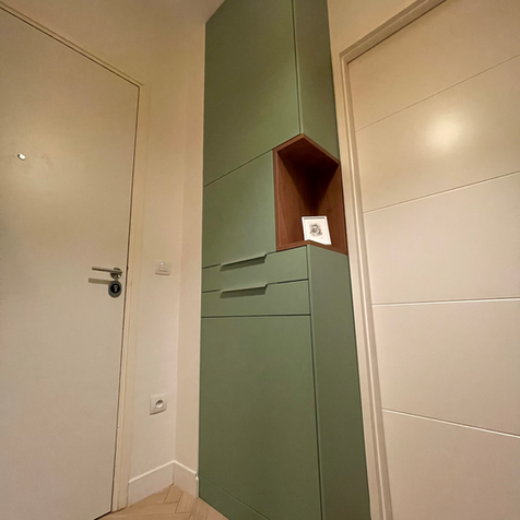 Meuble d'entrée habillage du tableau électrique