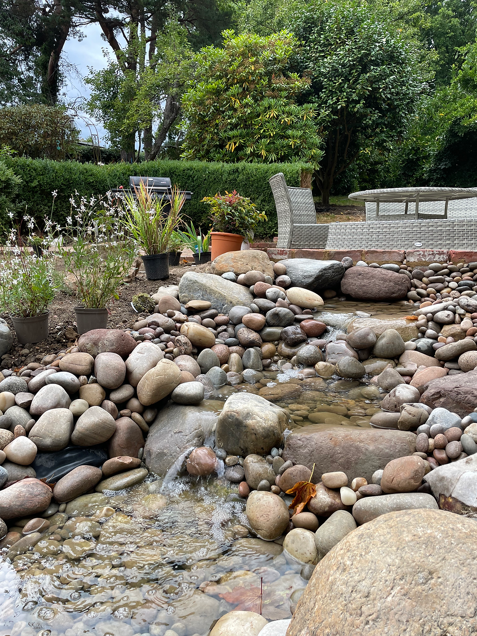 Bre cottage brook, a series or water features, brick patio, Cripps corner, Sussex