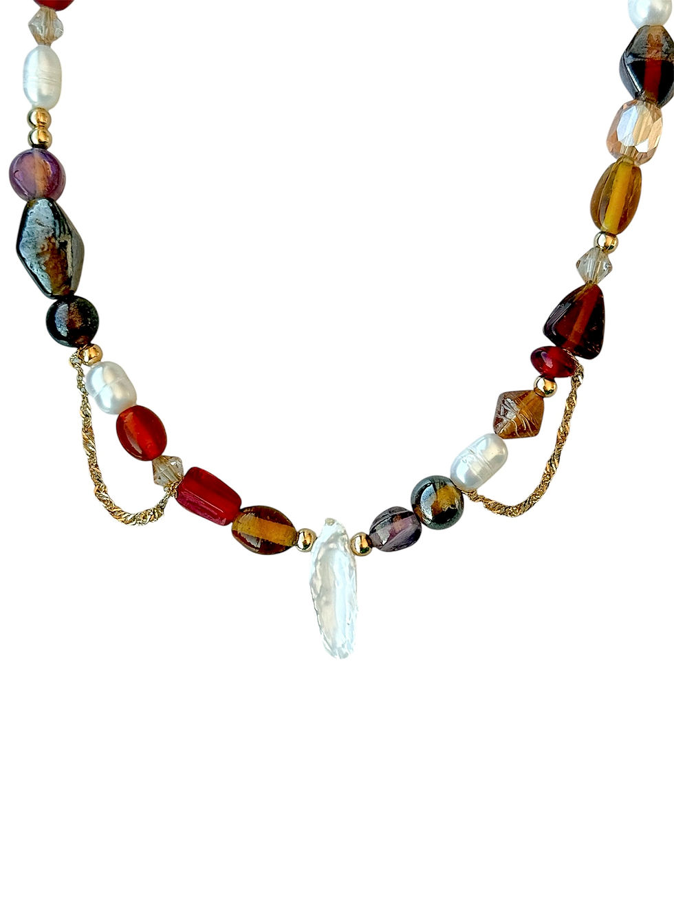 Thumbnail: siren's vintage glass and pearl necklace