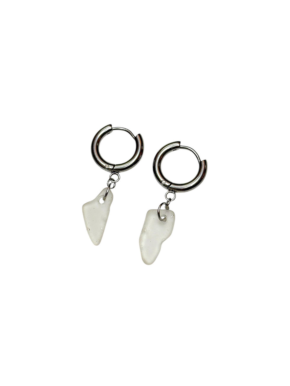 Thumbnail: sea glass hoops (medium)