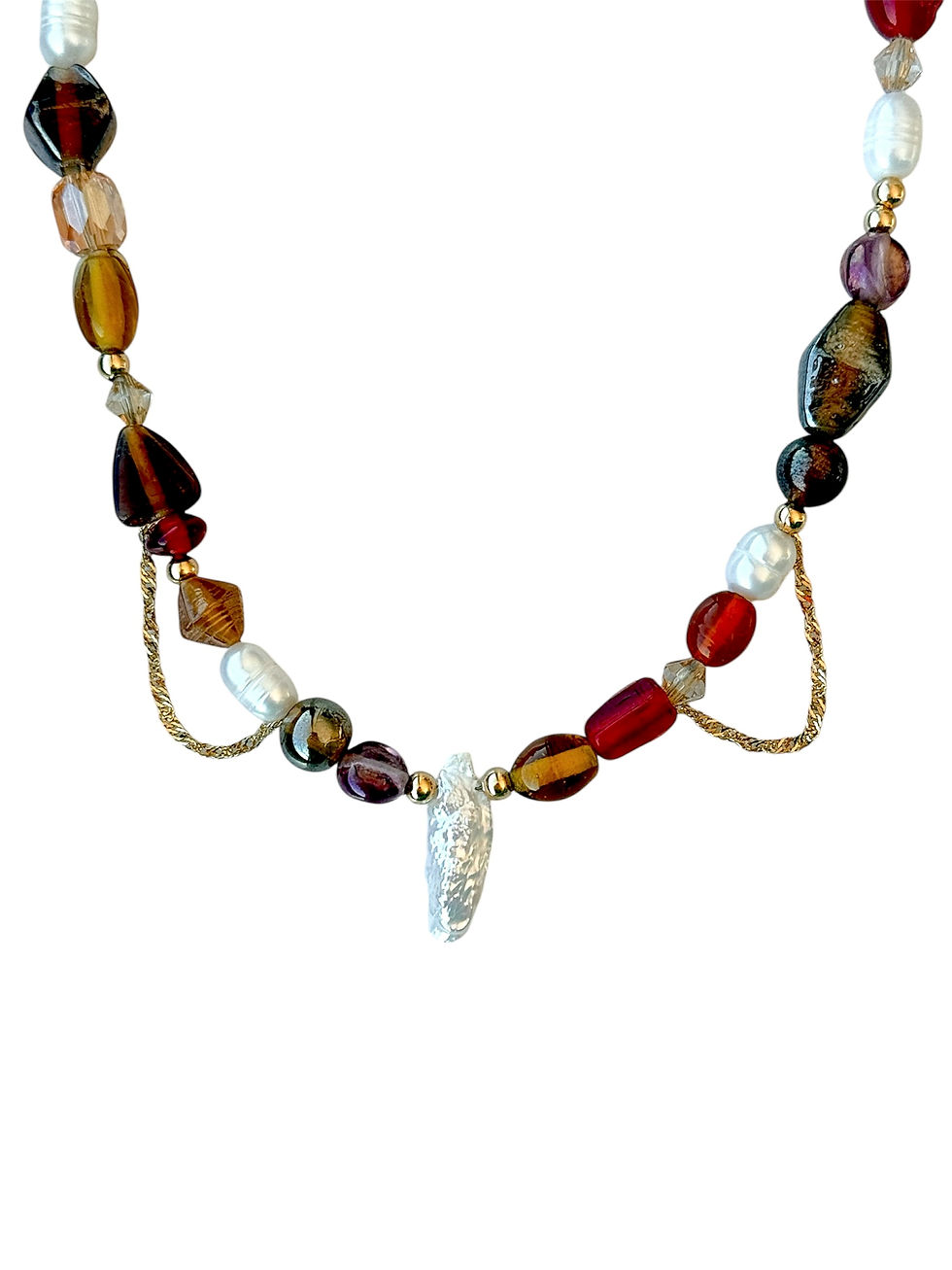 Thumbnail: siren's vintage glass and pearl necklace