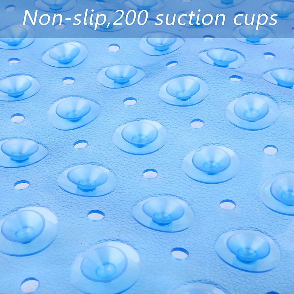 Thumbnail: Non-Slip Bath Tub Shower Mat with Suction Cups,Machine Washable Bathroom Mats