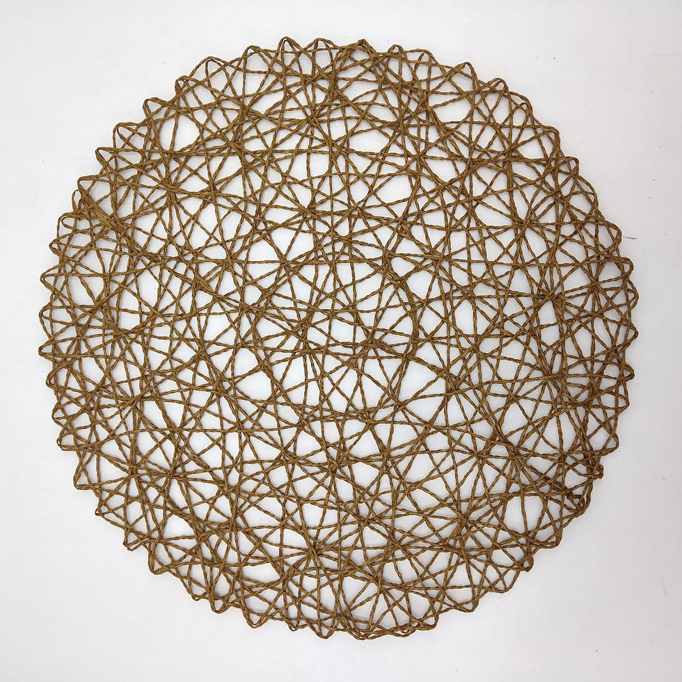 Thumbnail: Round Placemats Set of 6 for Dining Table,15 Inch Paper Woven Boho Decorative