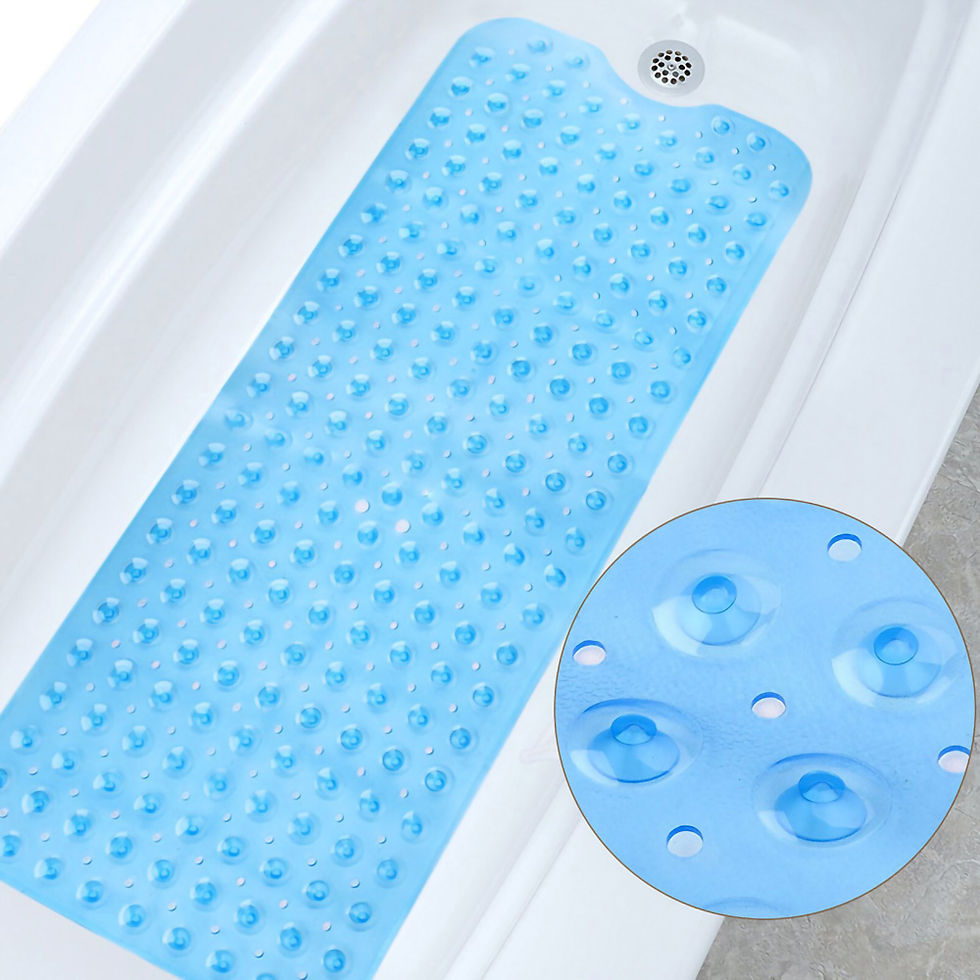 Thumbnail: Non-Slip Bath Tub Shower Mat with Suction Cups,Machine Washable Bathroom Mats