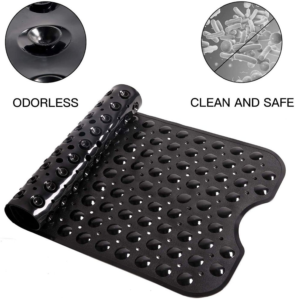 Thumbnail: Non-Slip Bath Tub Shower Mat with Suction Cups,Machine Washable Bathroom Mats