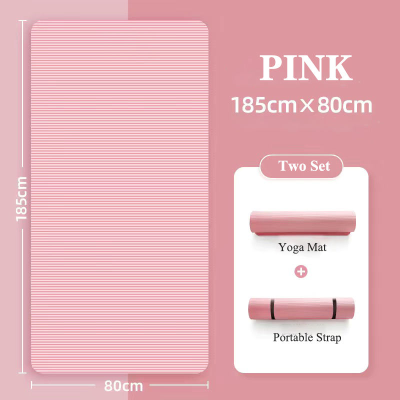 Thumbnail: 90CM 20MM 5 Colors Thick NBR Non-slip Washable Fitness Yoga Pilates Mat