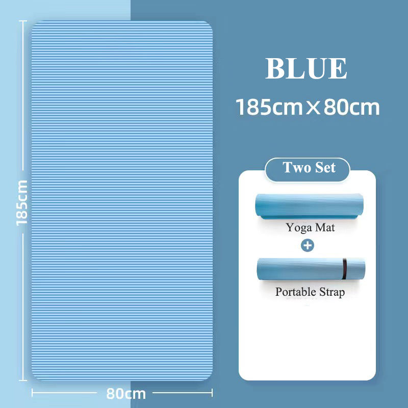 Thumbnail: 90CM 20MM 5 Colors Thick NBR Non-slip Washable Fitness Yoga Pilates Mat