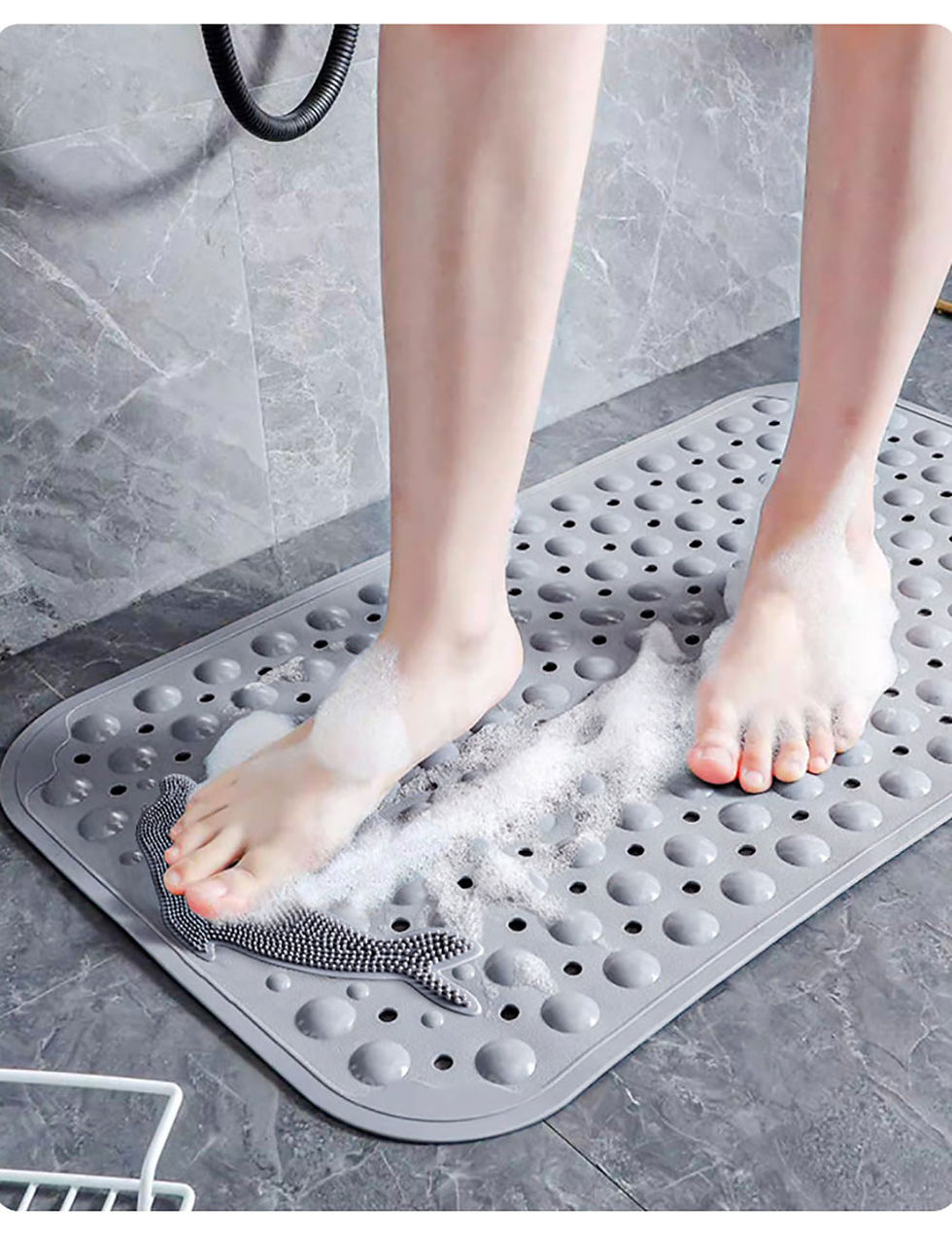 Thumbnail: Silicone World Bathroom Anti-skid Mats PVC Shower Anti Fall Foot Mat Dolphin
