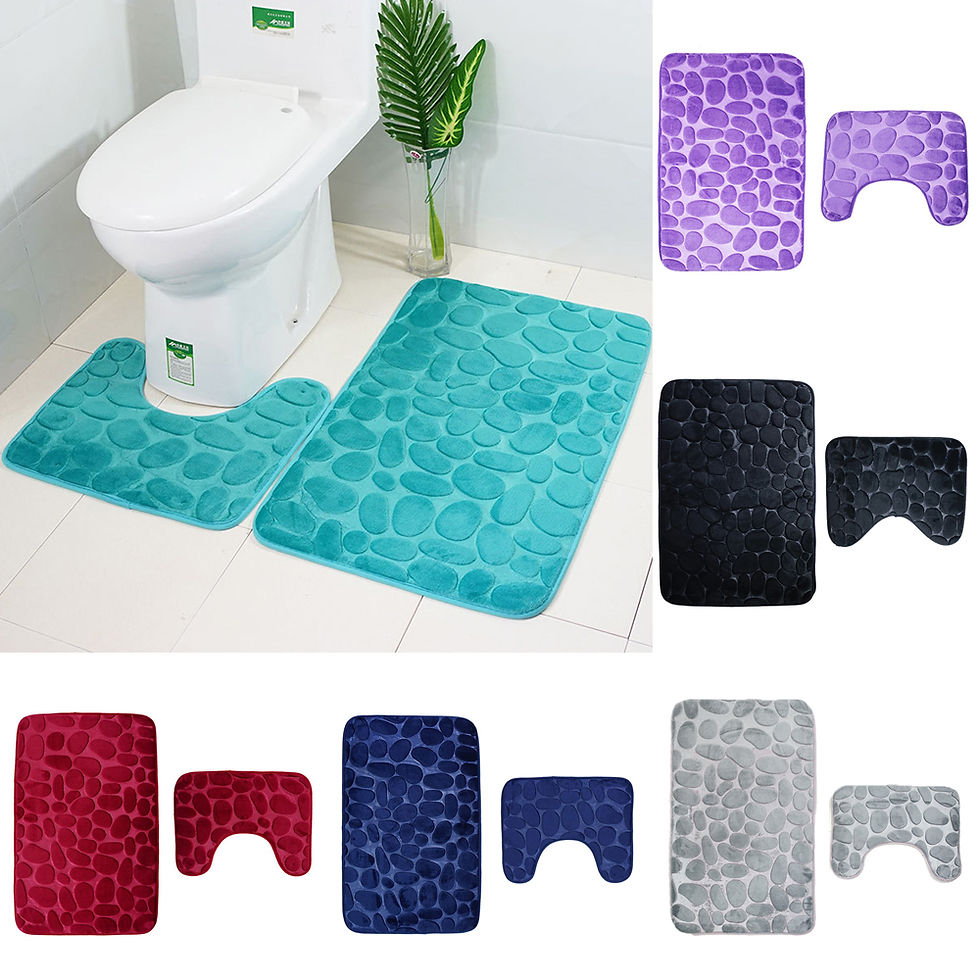 Thumbnail: 2pcs/set Toilet Rug Bath Bathroom Anti-slip Toilet Floor Mat Toilet Carpet