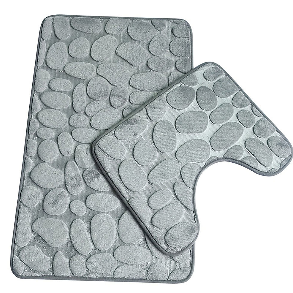 Thumbnail: Bathroom Bath Mat Set Soft Non Slip Toilet Mats Toilet Seat Mat