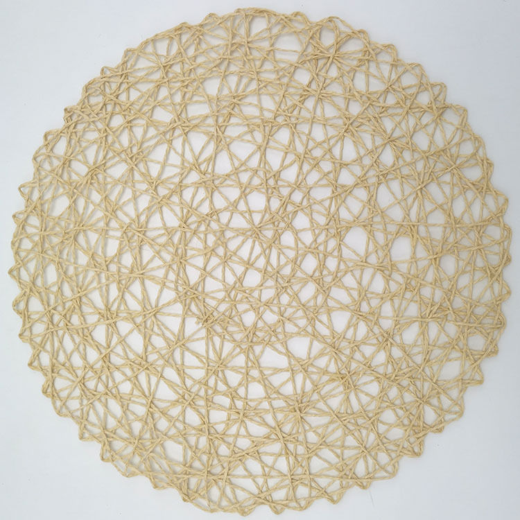Thumbnail: Round Placemats Set of 6 for Dining Table,15 Inch Paper Woven Boho Decorative
