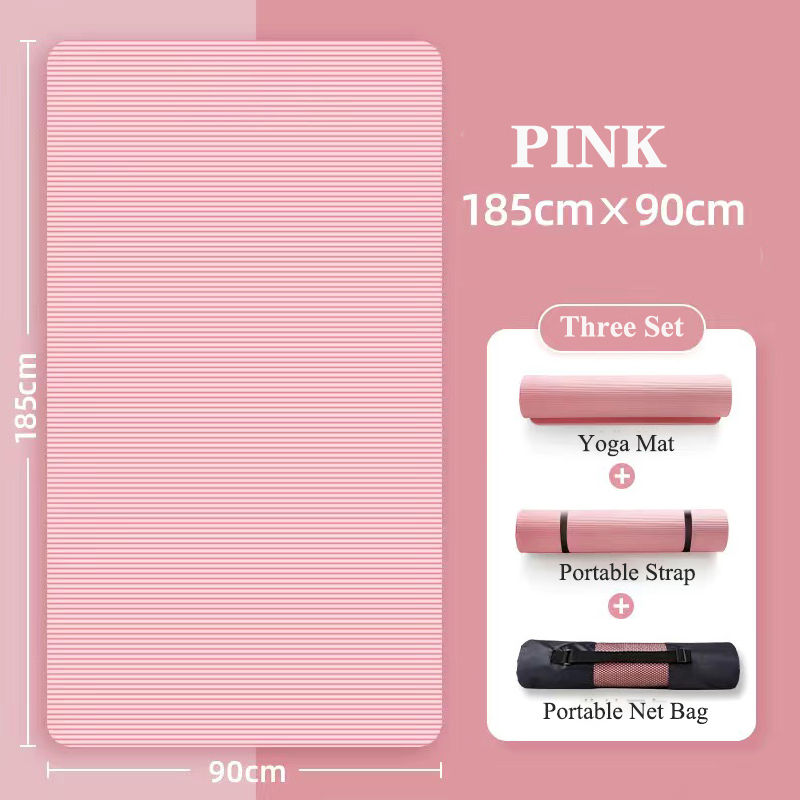Thumbnail: 90CM 20MM 5 Colors Thick NBR Non-slip Washable Fitness Yoga Pilates Mat