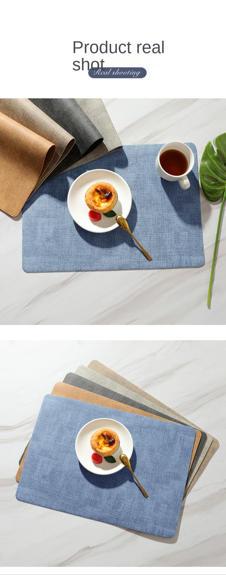 Thumbnail: Placemats Dual Sided,Faux Leather Place Meal Mats Indoor Placemats for Table