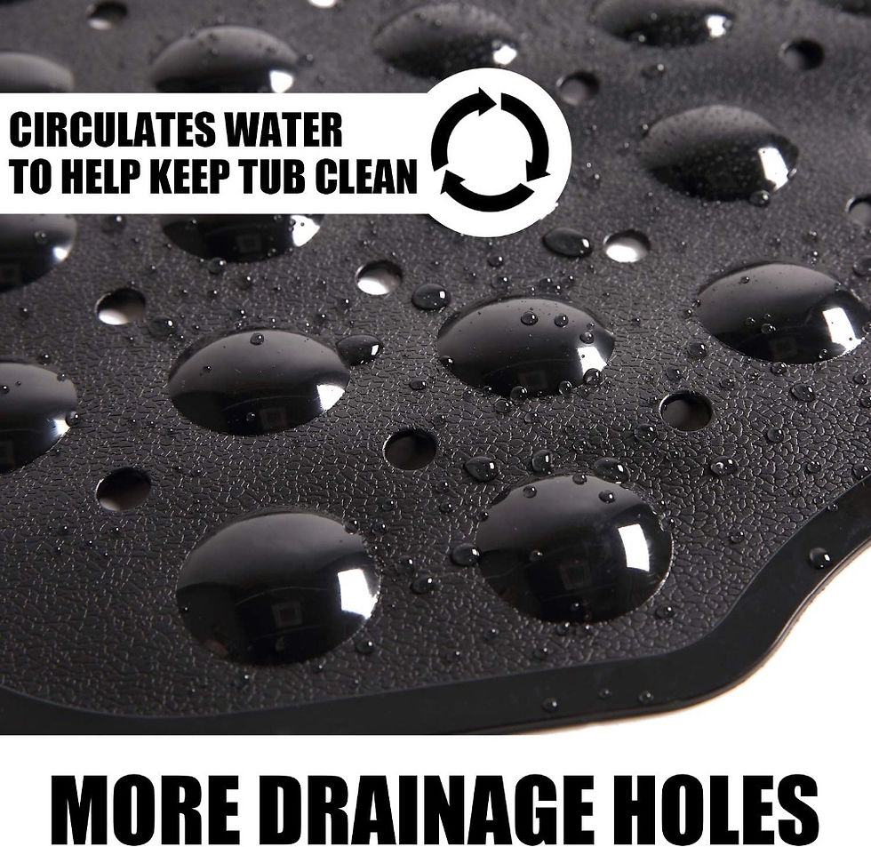 Thumbnail: Non-Slip Bath Tub Shower Mat with Suction Cups,Machine Washable Bathroom Mats
