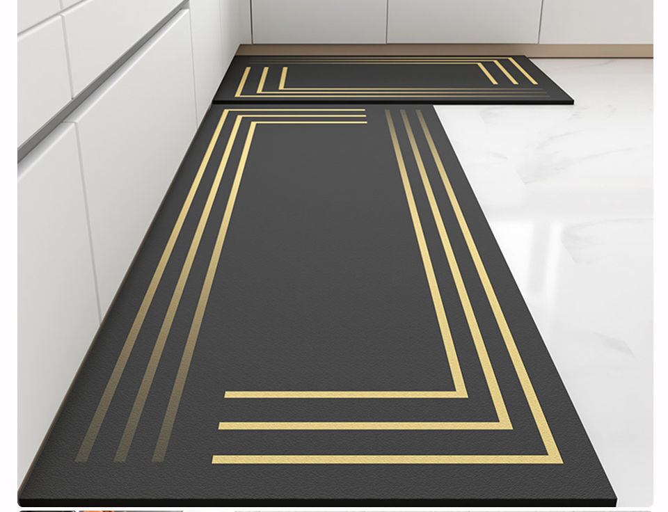 Thumbnail: Kitchen Mat Pvc Leather Foot Mats Waterproof Floor Carpet Home Decoration Luxury