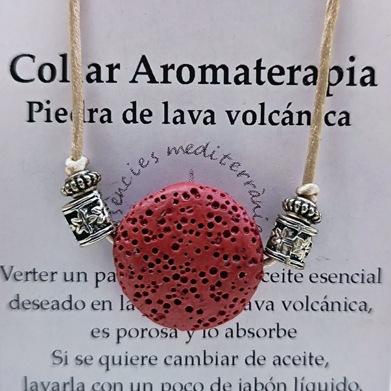 Collar aromaterapia de piedra volcánica natural