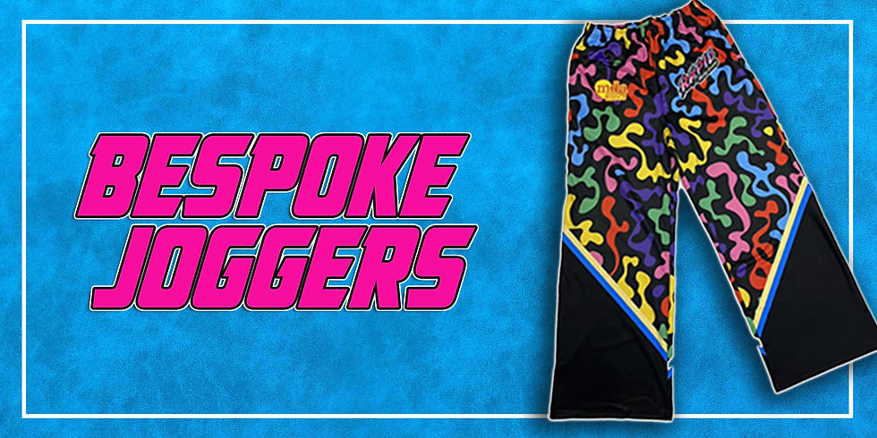 bespoke designed joggers or sweat pants for darts players such as rapid ricky evans