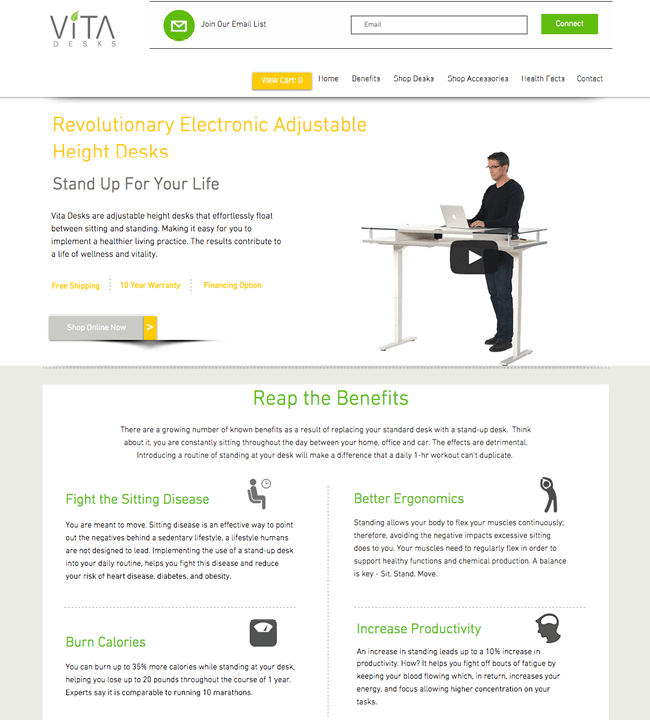 Captura de Pantalla de la Página Web Vita Desks