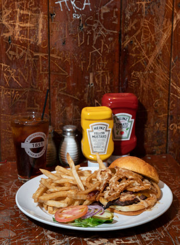 Burger with Onion Rings