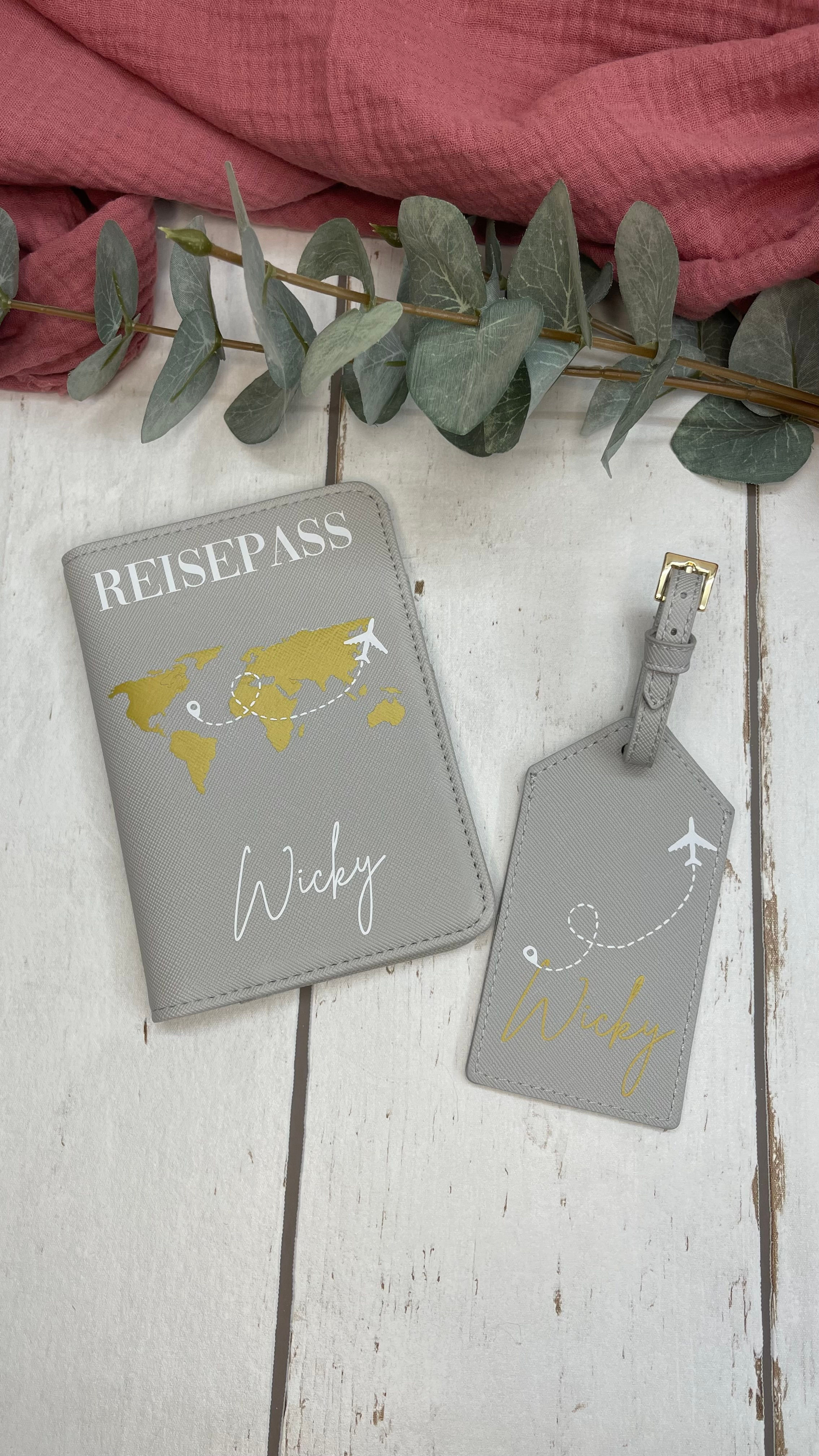 Reisepass Hülle inklusive Kofferanhänger I personalisiert