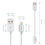 Miniatura: AUKEY CB-D16 White Nylon ultraszybki kabel Quick Charge USB - Lightning MFi 1.2m