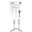 Miniatura: AUKEY CB-D16 White Nylon ultraszybki kabel Quick Charge USB - Lightning MFi 1.2m