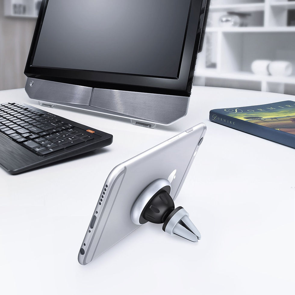 Miniatura: AUKEY HD-C12 uniwersalny magnetyczny uchwyt samochodowy z regulowanym uchwytem