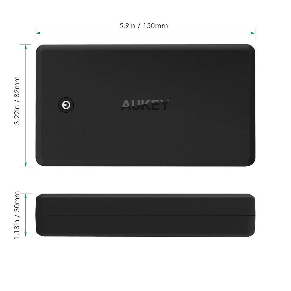 Miniatura: AUKEY PB-T11 Power Bank 30000mAh 5.4A 2xUSB Quick Charge 3.0 | Lightning