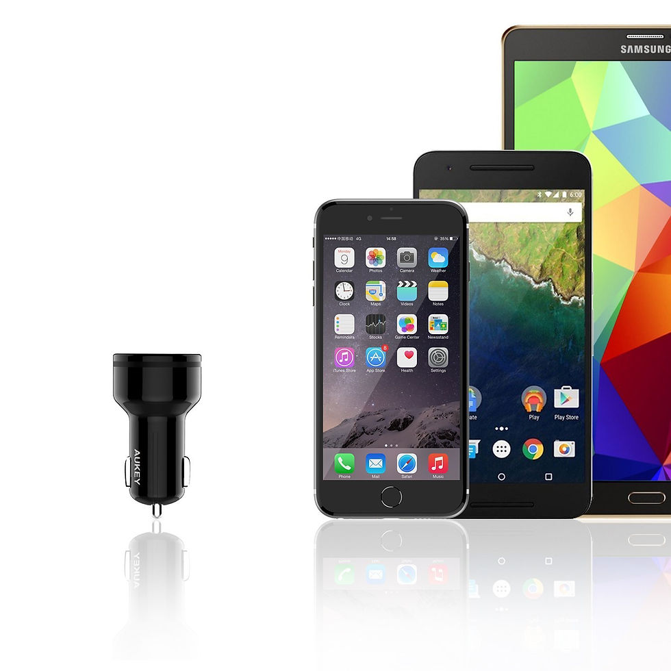 Miniatura: AUKEY CC-Y1 Ładowarka samochodowa 33W 6A 2xUSB Quick Charge 3.0