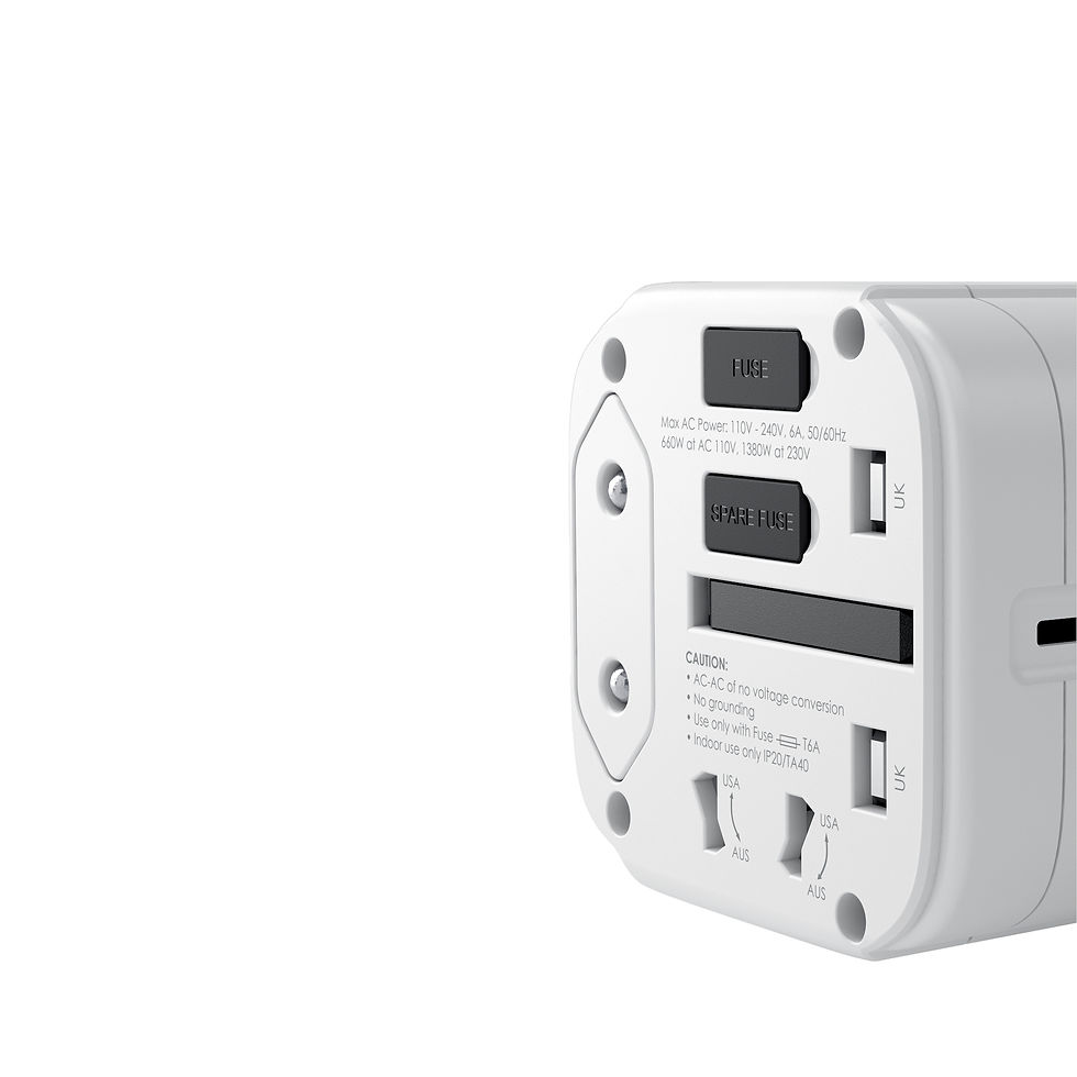 Miniatura: AUKEY PA-TA01 White Uniwersalny podróżny adapter sieciowy 7.8A 2xUSB A i 1xUSB C