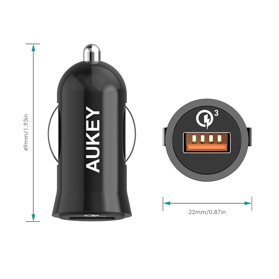 Miniatura: AUKEY CC-T10 Ładowarka samochodowa 18W 3A USB Quick Charge 3.0