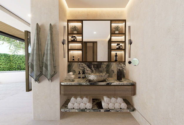 verde antigua marble bathroom design, antigua luxury interior design