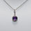 Thumbnail: 14K White Gold Round Amethyst & Diamond Bezel Necklace