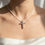 Thumbnail: 14K White Gold Round Diamond Cross Pendant