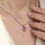 Thumbnail: 14K White Gold Oval Pink Sapphire Necklace