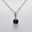 Thumbnail: 14K White Gold Round Garnet & Diamond Bezel Necklace