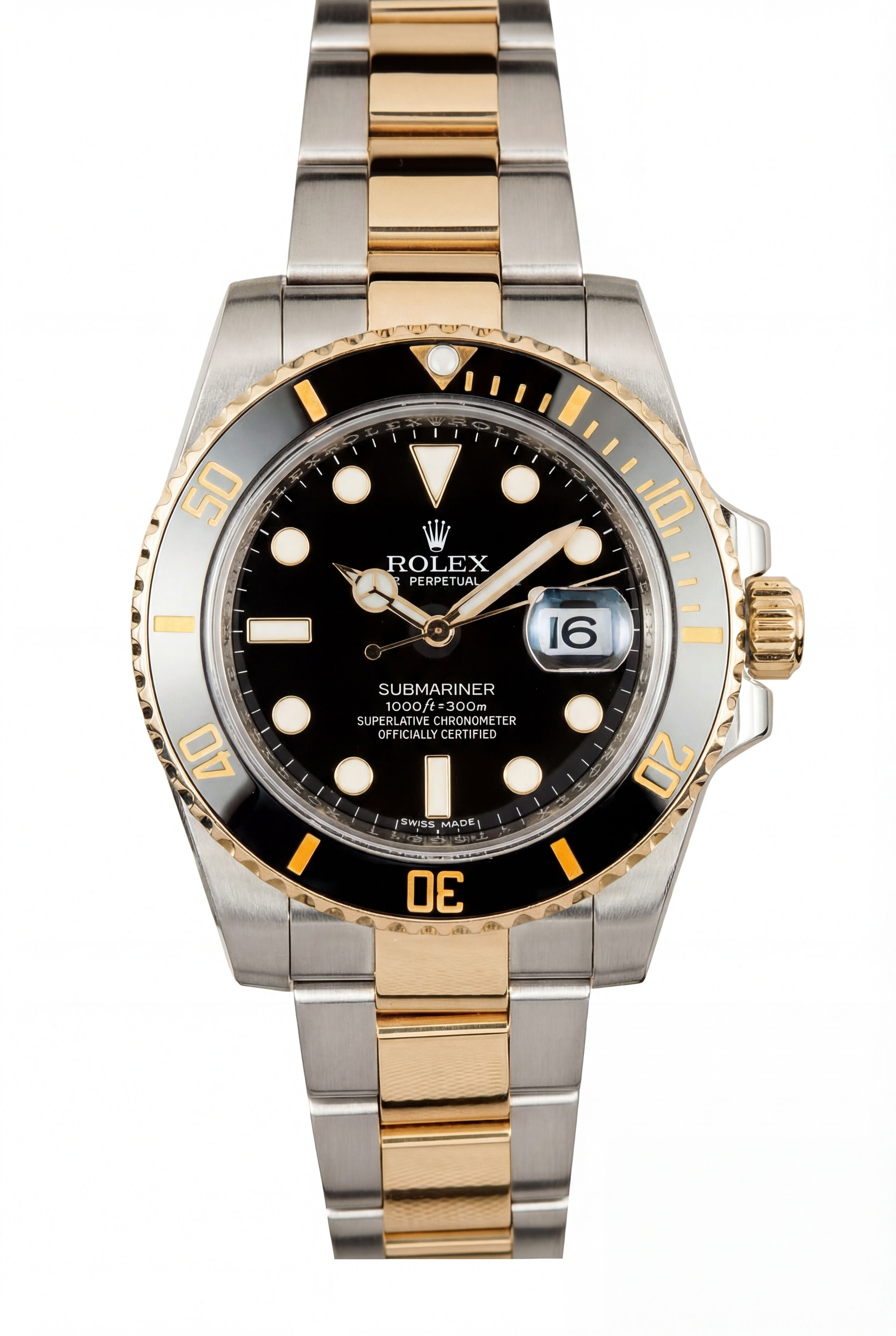 Two-Tone Rolex Submariner date 40mm with Oyster bracelet and black dial
