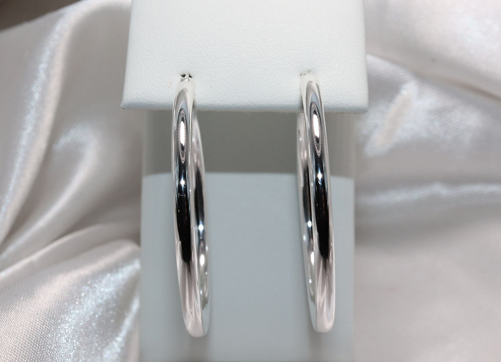 Stainless Steel 3x40mm Polished Hoop Earrings