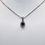 Thumbnail: 14K White Gold Oval Sapphire Halo Diamond Pendant Necklace 20"