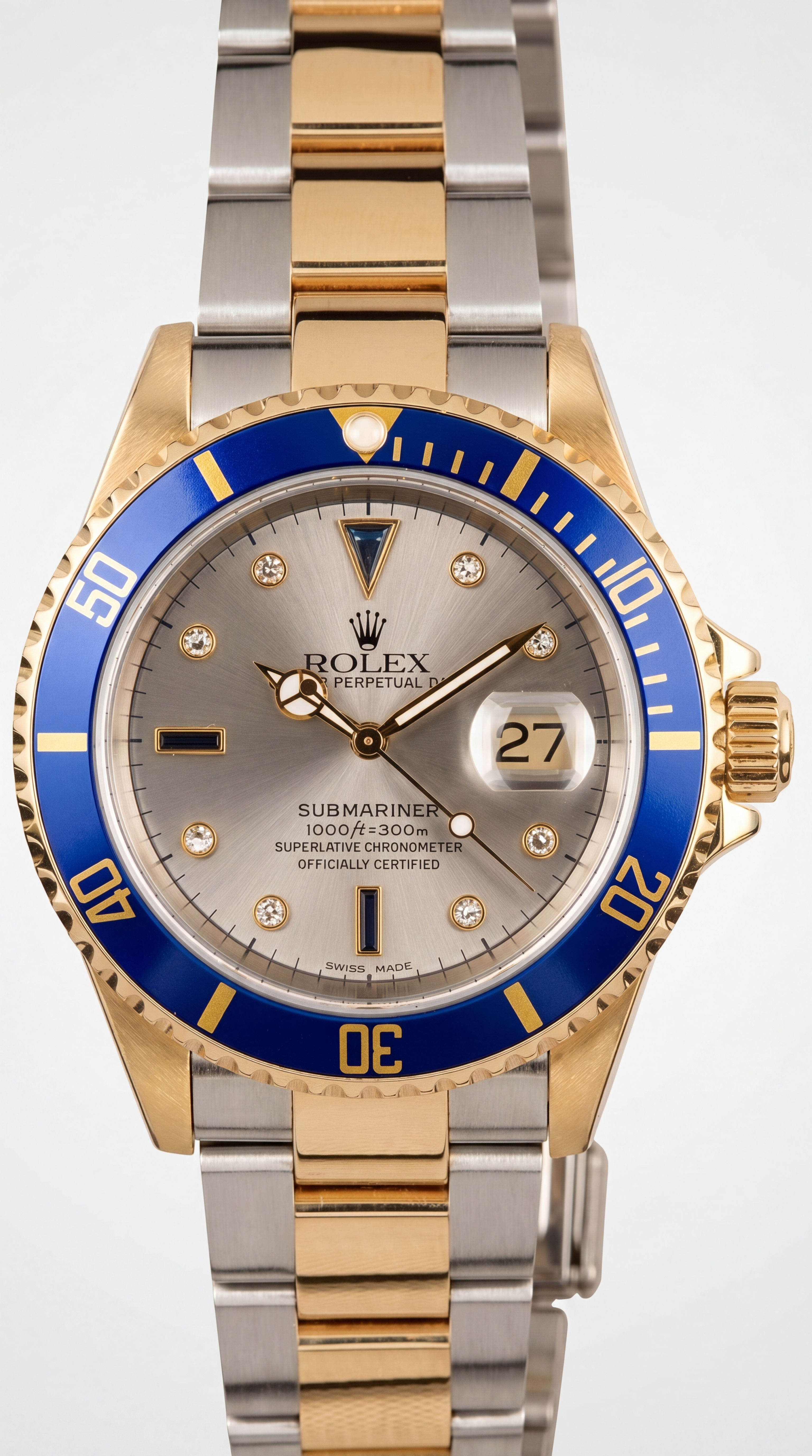 18K YG Rolex Submariner 40mm Blue (16613) 2003