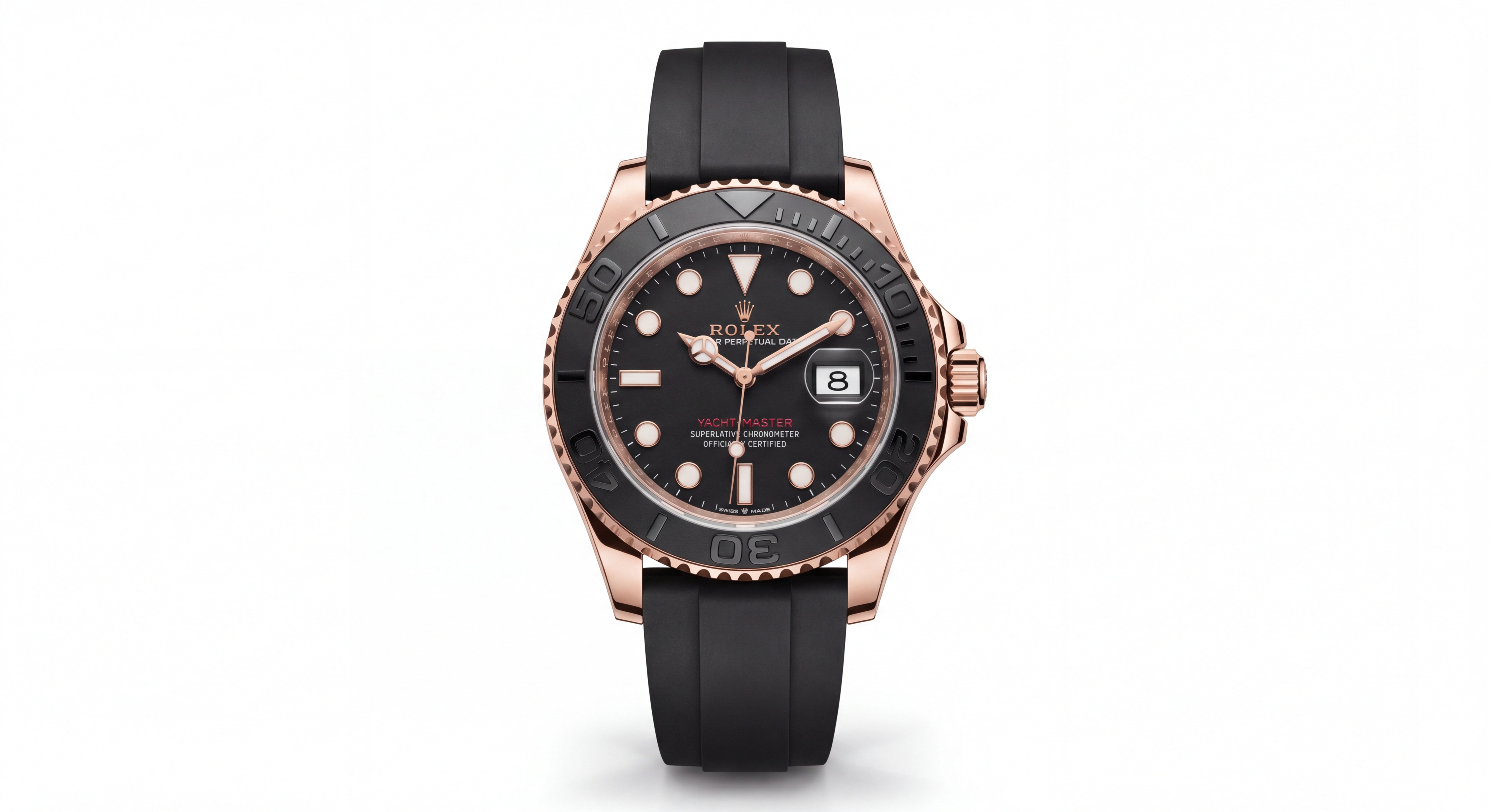18K Rose Gold Rolex Yacht-Master 40mm Black (126655)
