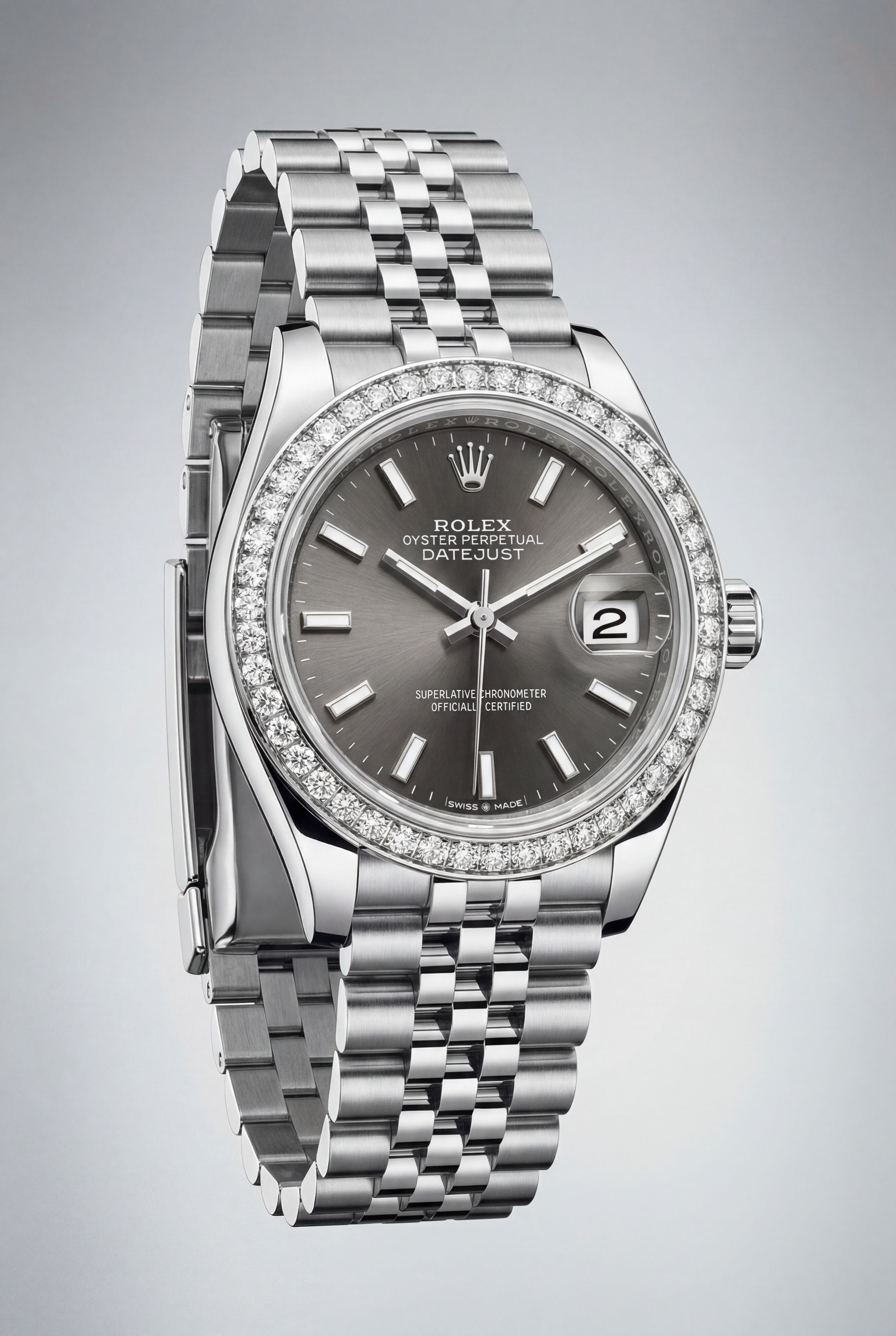 Two-Tone Rolex lady Datejust 28mm with Jubilee bracelet and grey dial