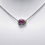 Thumbnail: 18K White Gold Pink Sapphire & Diamond Halo Necklace