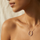 Thumbnail: 18K Yellow Gold Diamond Horseshoe Necklace (0.35 Carat)