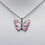 Thumbnail: Sterling Silver Enameled Small Pink Butterfly Necklace