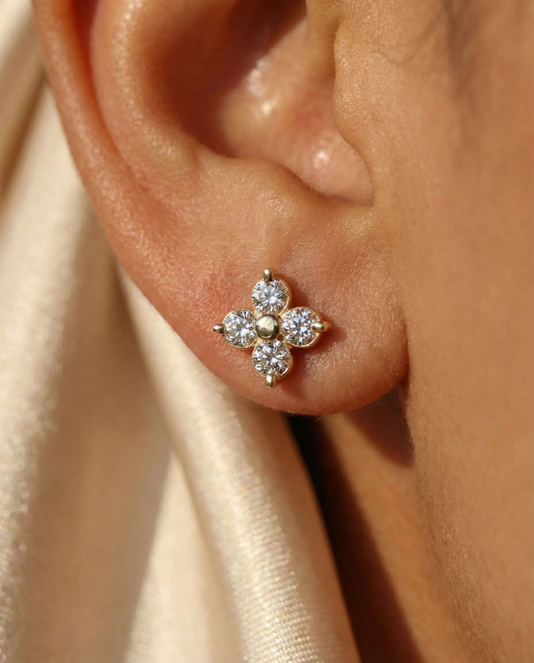 18K Yellow Gold 1.04 Carat Lab-Grown Diamond Earrings