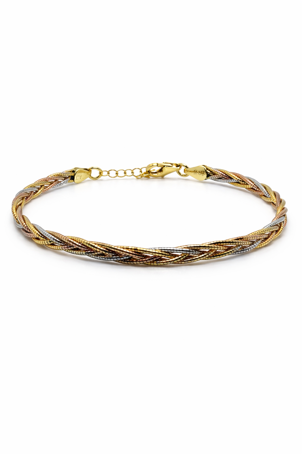 Üç Renk İtalyan Örgü Kelepçe Bileklik