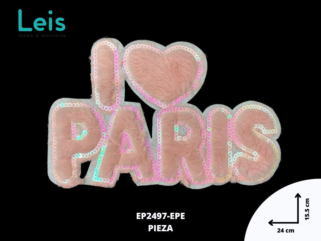 PARCHE I LOVE PARIS PELUCHE EP2497-EPE