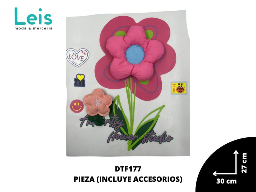 TRANSFER DECORADO FLOR CON ACCESORIOS REF: DTF177