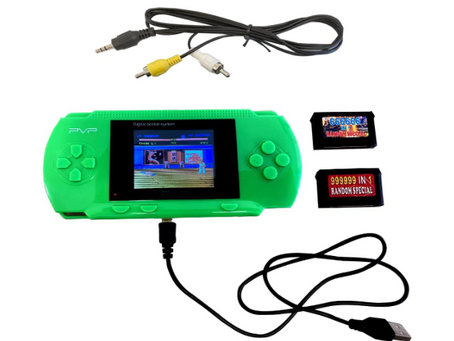 Mini Game 8 Bit Portátil Recarregável 2 Cartuchos Jogos Clássicos